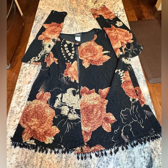 MSK Petite Medium leightweight jacket Floral design with embellishments - Picture 10 of 16